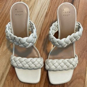 A New Day White Block Heels, Size 7